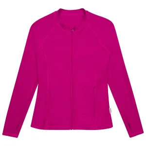 Women's Long Sleeve Rash Guard with Pockets | "Fuchsia"