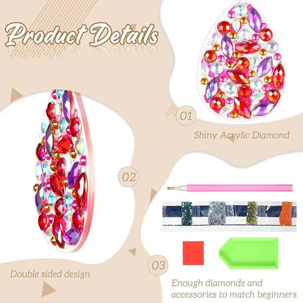 10 Pairs Double Sided Diamond Painting Earrings Gift for Women Girls (Style 1)