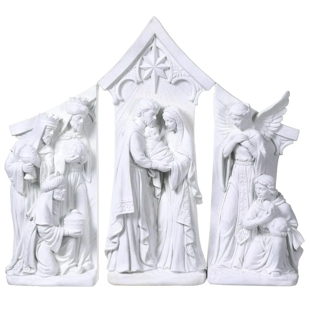 19.5" White Nativity Set