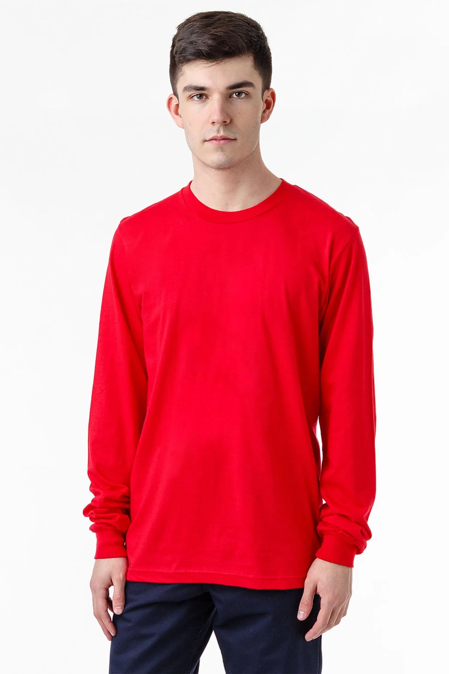 20007 - Fine Jersey Long Sleeve Crew Neck T-Shirt