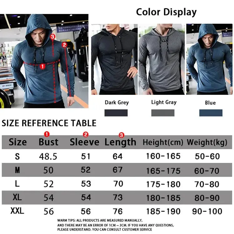 2025 Mens Fitness Tracksuit Running Sport Hoodie Gym Joggers Workout Athletic