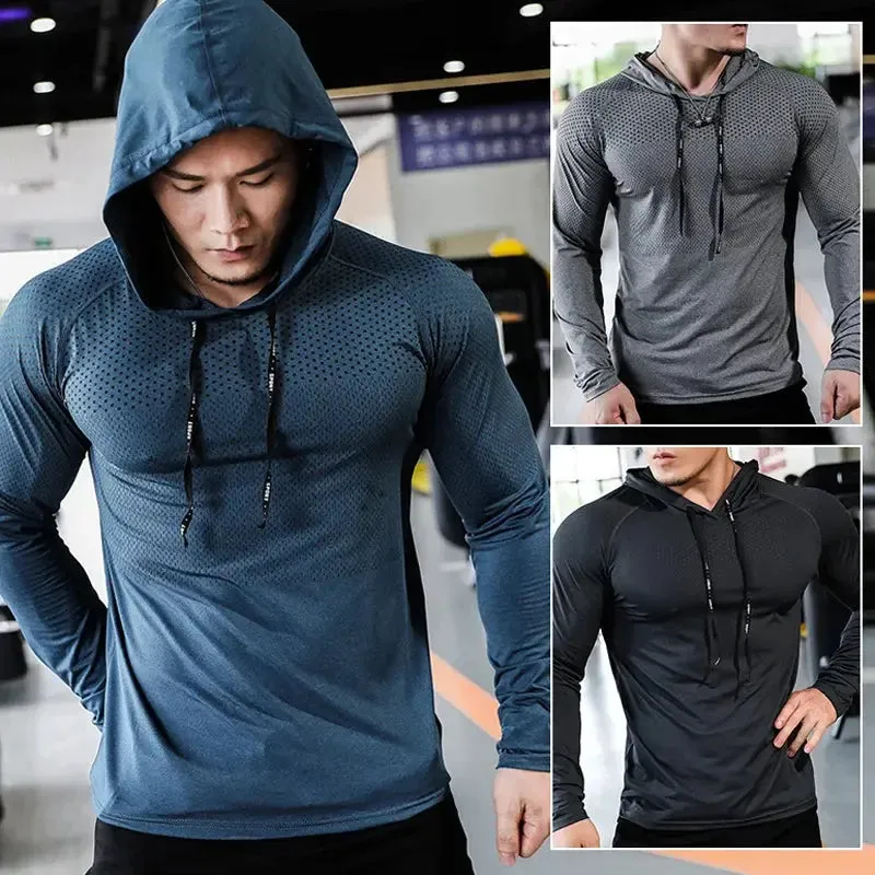 2025 Mens Fitness Tracksuit Running Sport Hoodie Gym Joggers Workout Athletic