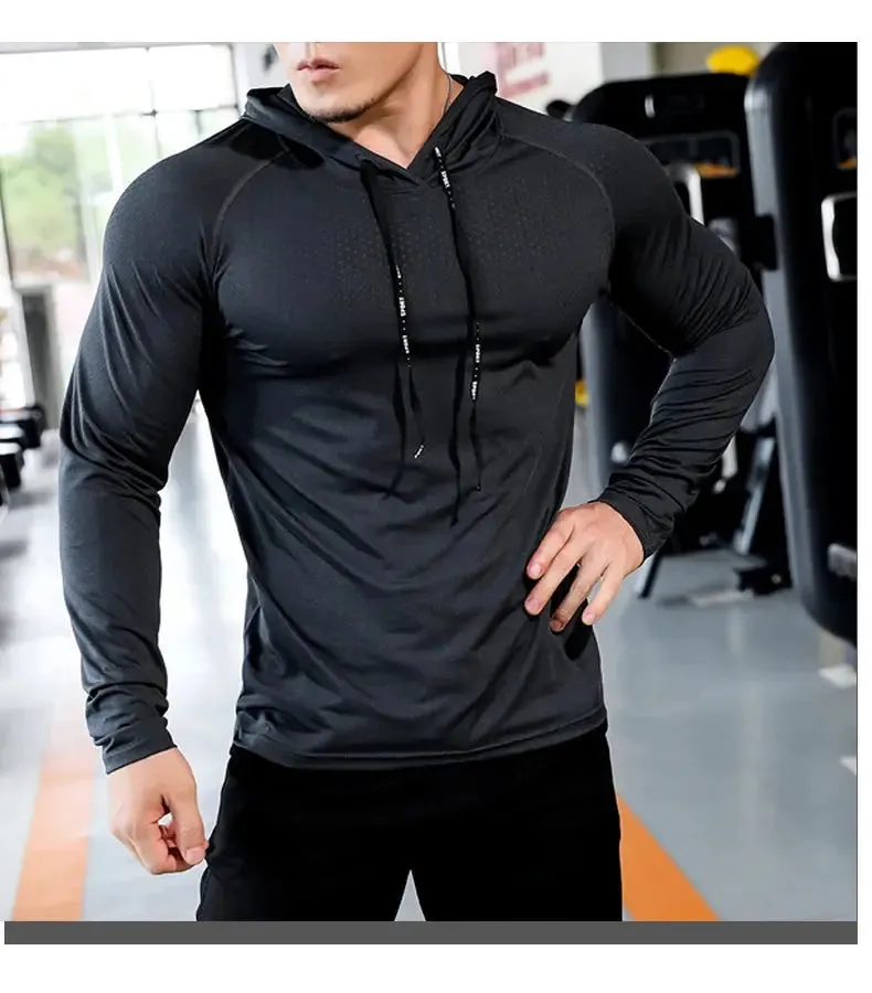 2025 Mens Fitness Tracksuit Running Sport Hoodie Gym Joggers Workout Athletic