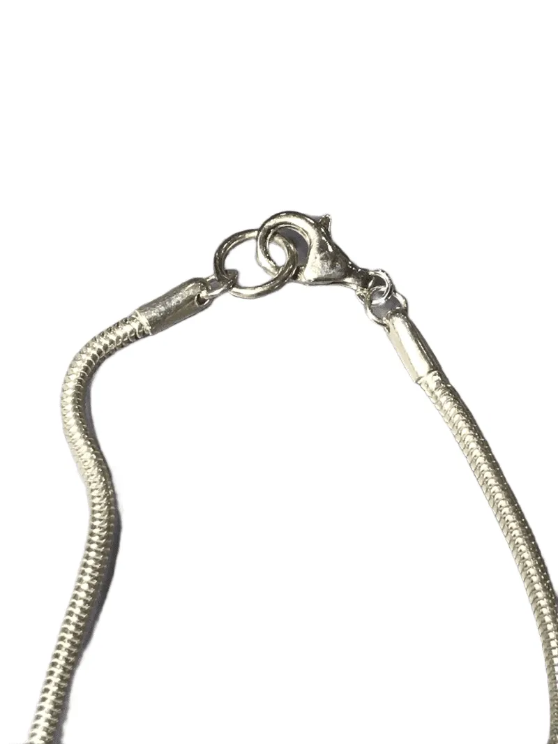 24" Sterling Silver Snake Chain Necklace with Quartz Bullet