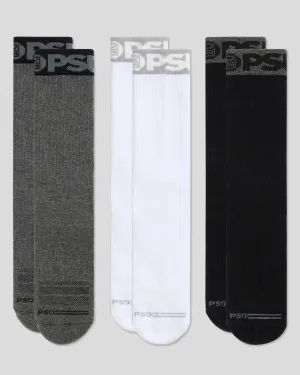 3 Pack - Band Crew - Grey/White/Black