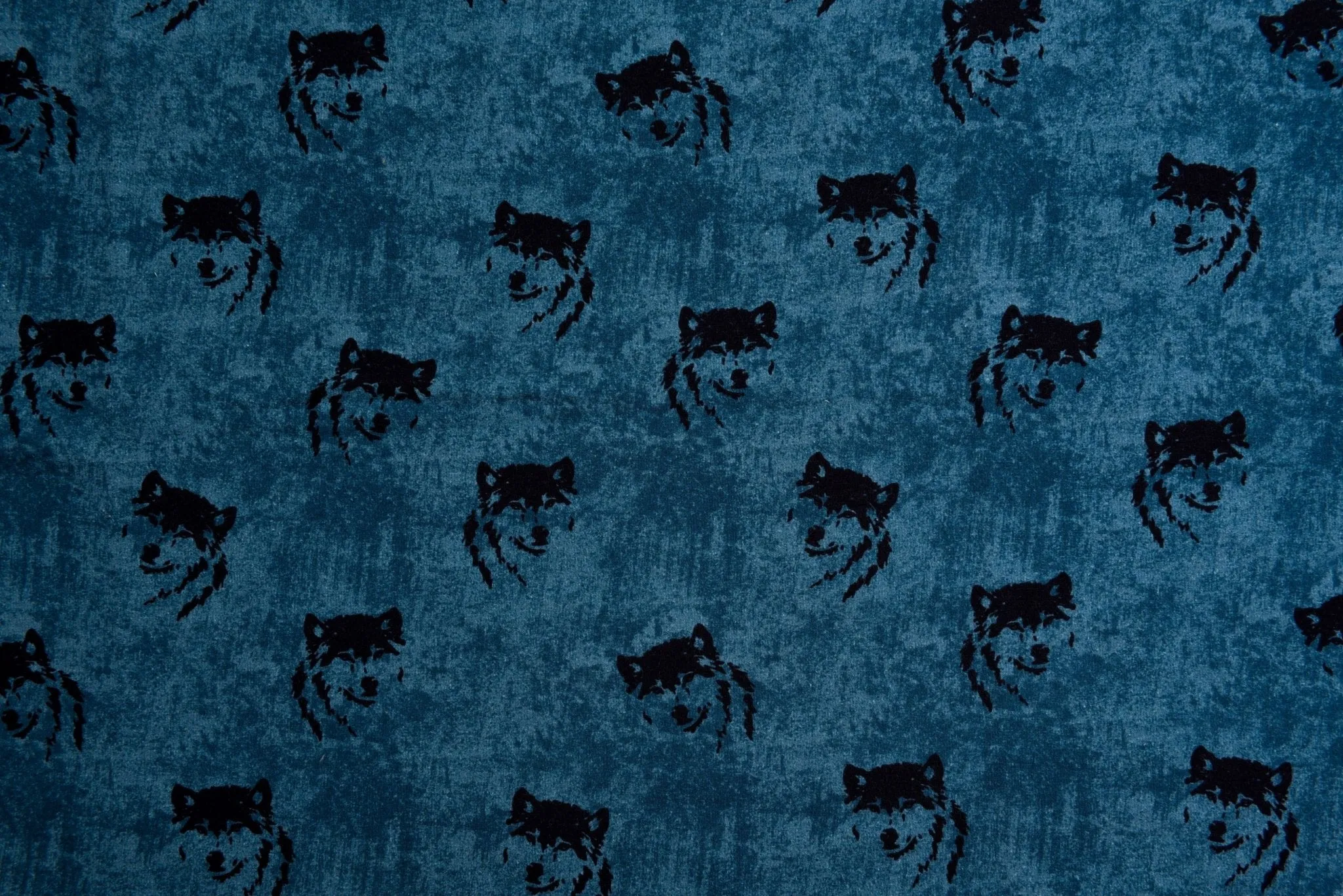 Alpine Fleece Graffiti Wolf Print Fabric - 5004