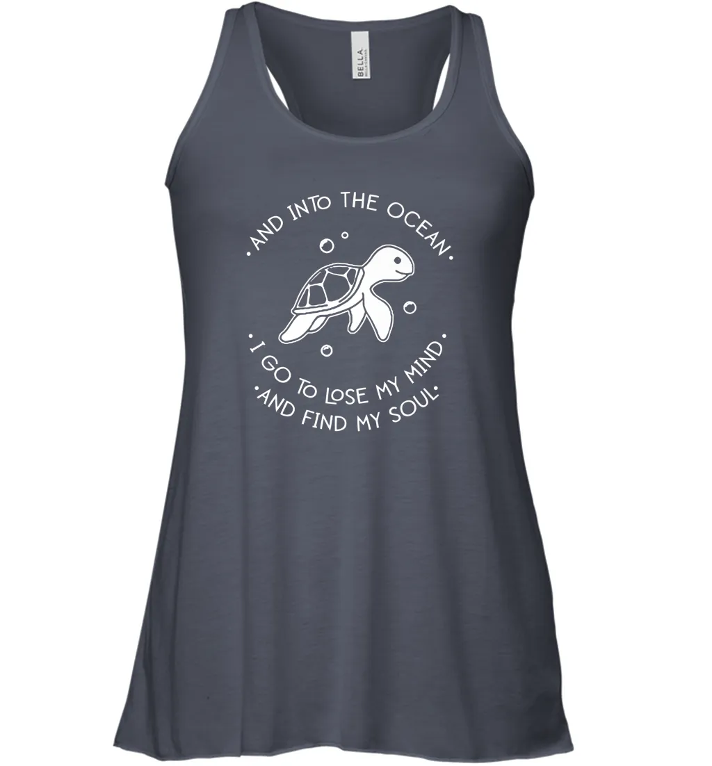 And into the ocean i go to lose my mind and find my soul Premium Women Racerback Tank