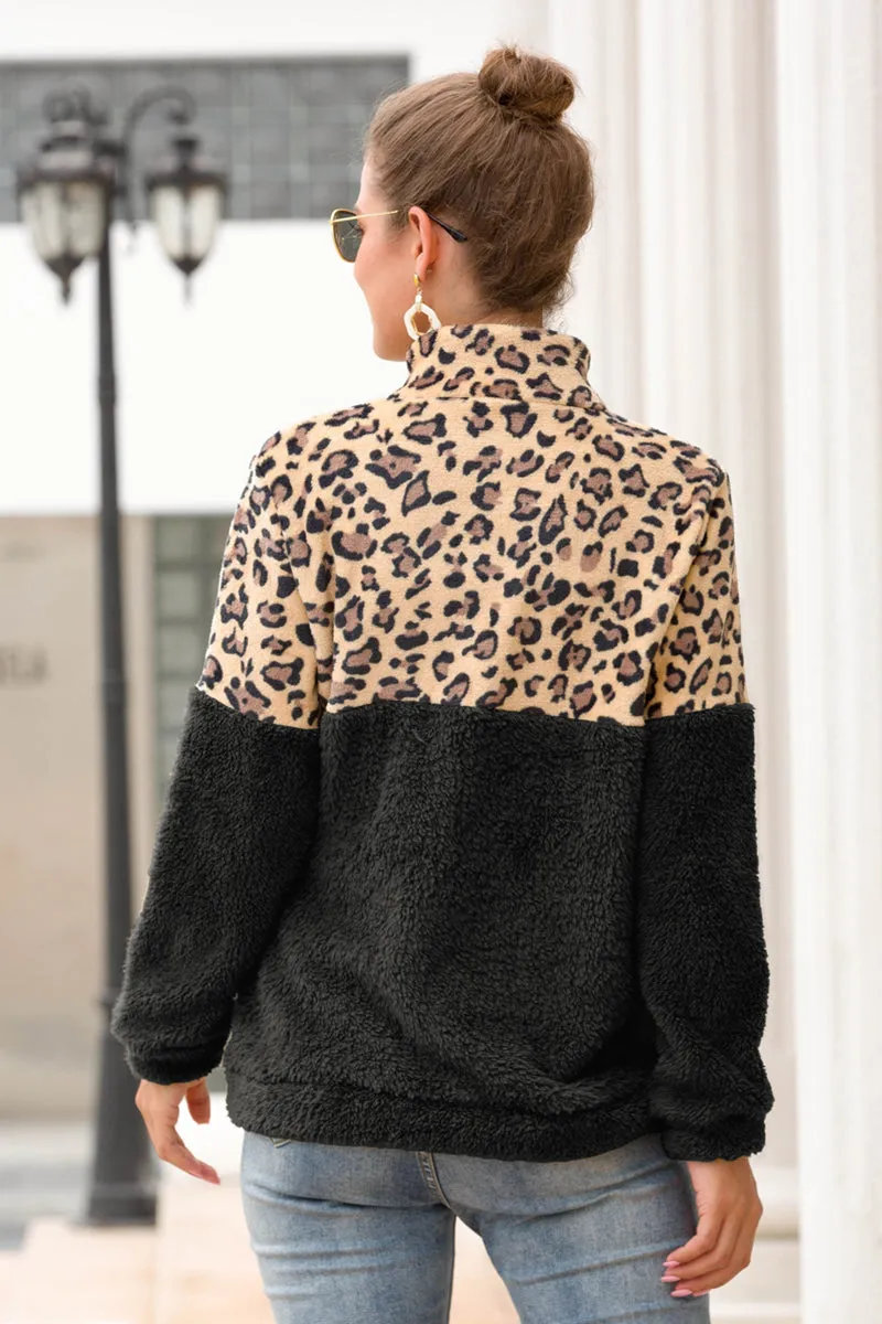 *APP EXCLUSIVE* Brown Leopard Sherpa Pullover