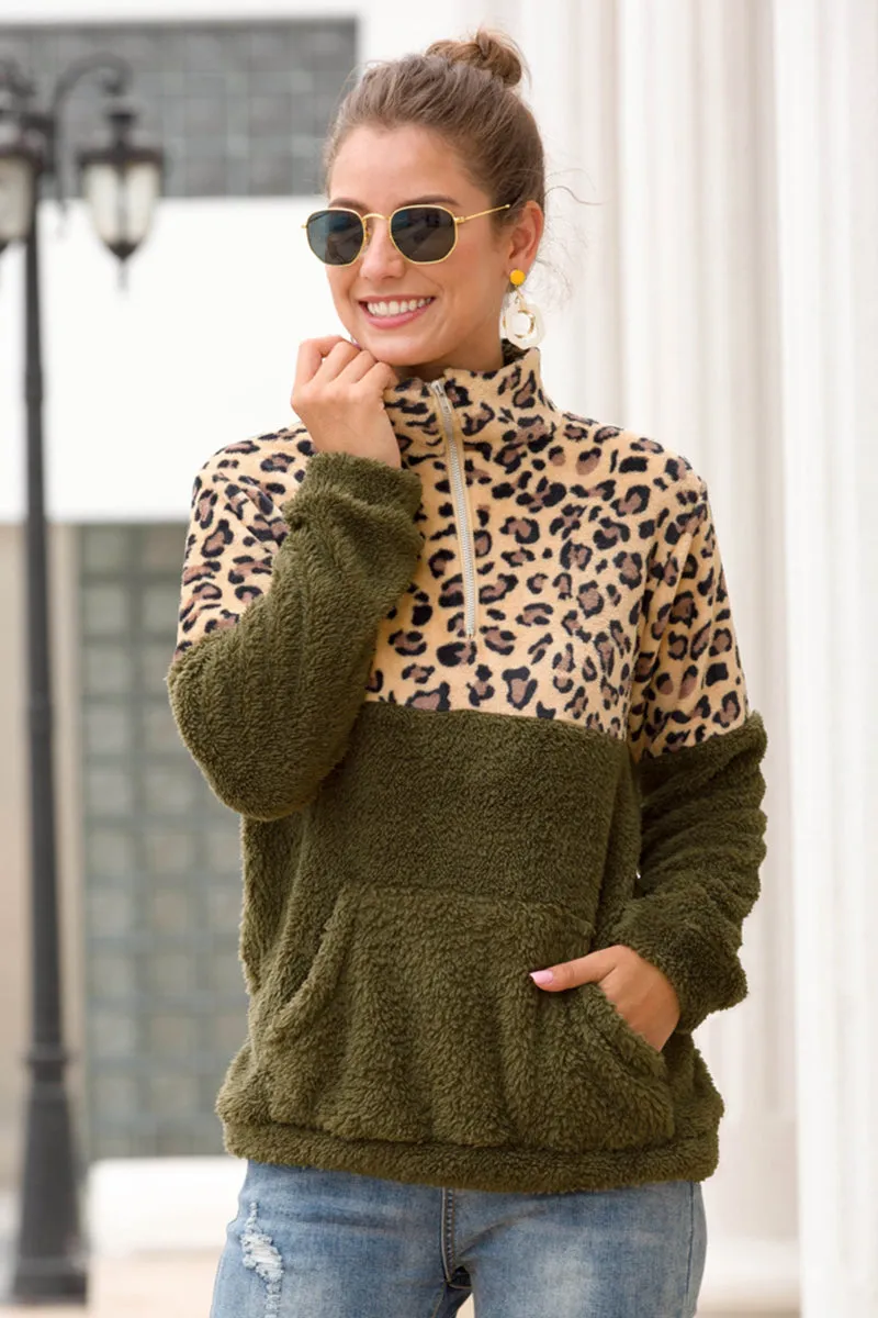 *APP EXCLUSIVE* Brown Leopard Sherpa Pullover