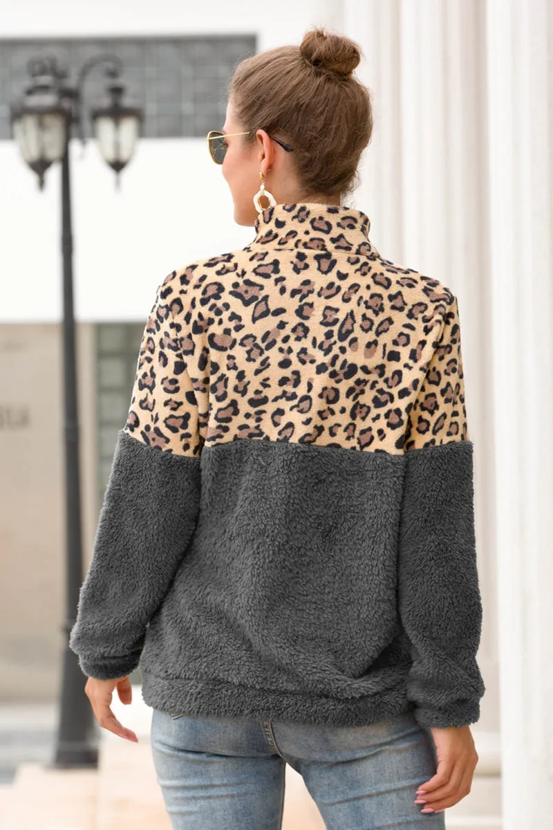 *APP EXCLUSIVE* Brown Leopard Sherpa Pullover