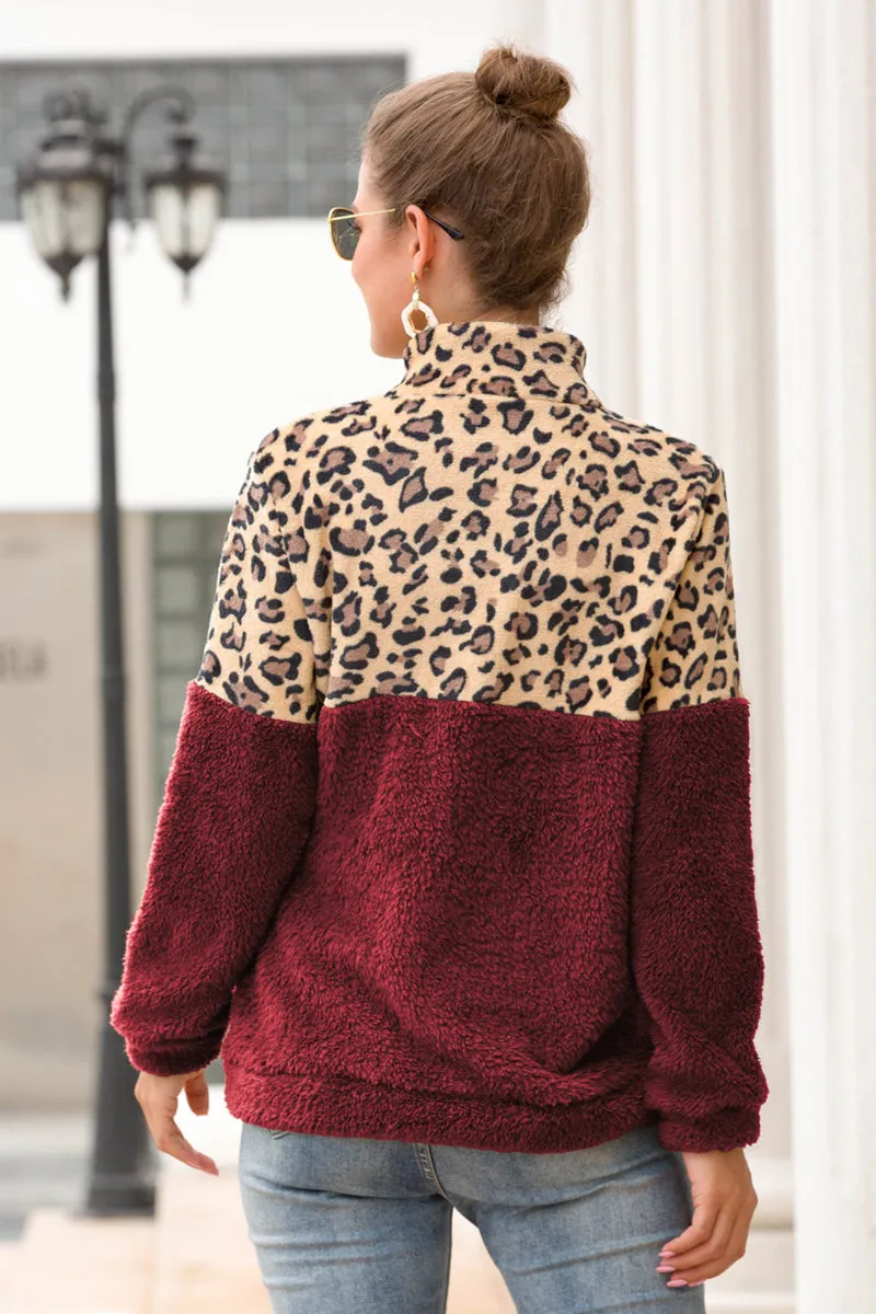 *APP EXCLUSIVE* Brown Leopard Sherpa Pullover