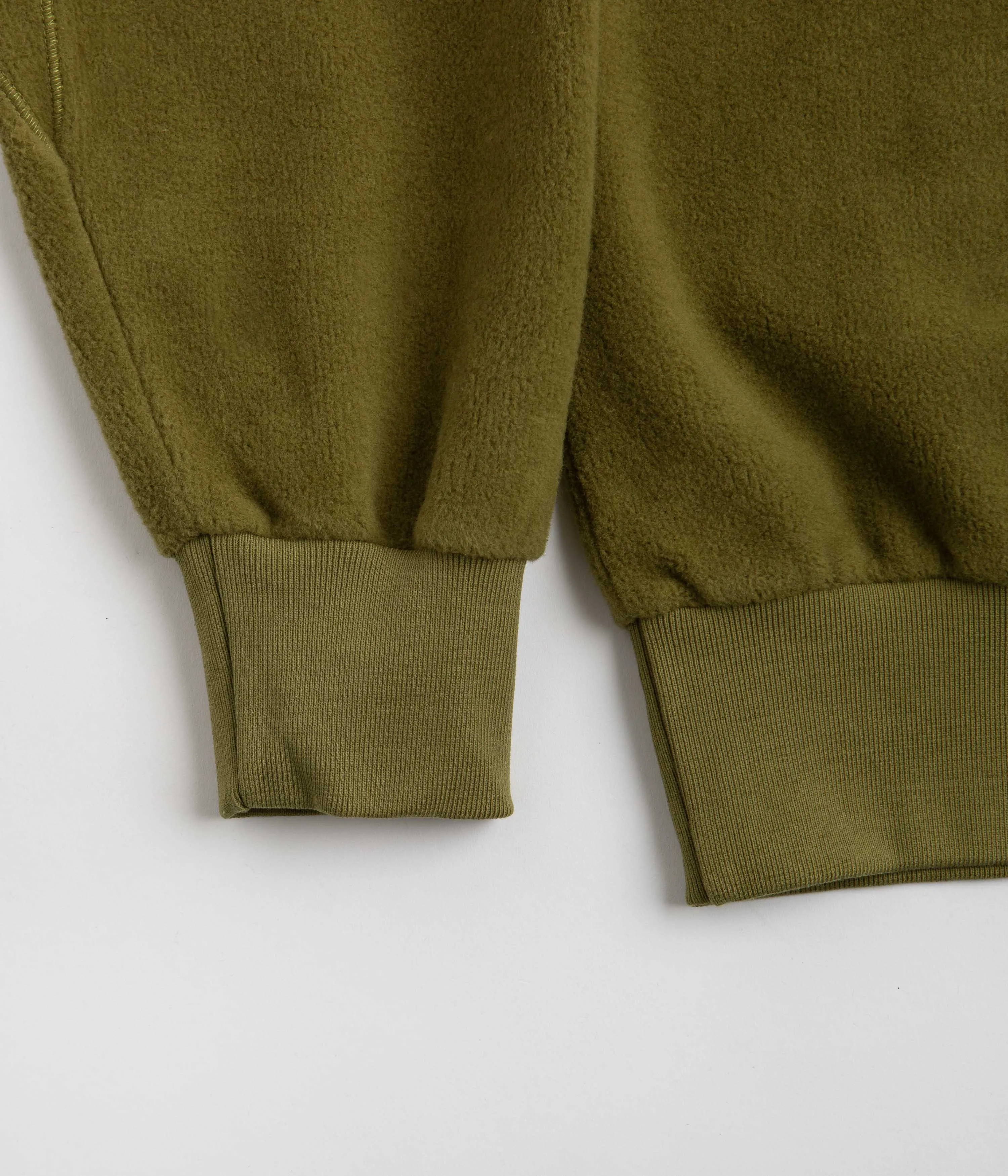 Aries Reverse Fleece Temple Crewneck Sweatshirt - Olive