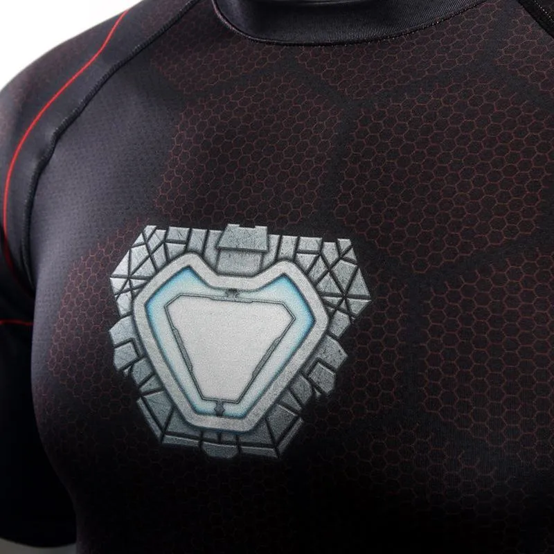 Avengers 3 IRON MAN Short Sleeve Compression Shirt for Men