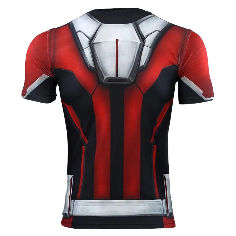 Avengers 4 Endgame ANT MAN Short Sleeve Compression Shirt for Men