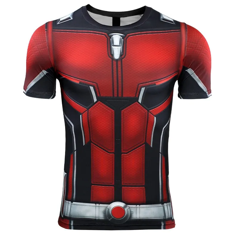 Avengers 4 Endgame ANT MAN Short Sleeve Compression Shirt for Men