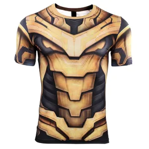 Avengers 4 Endgame THANOS Short Sleeve Compression Shirt for Men