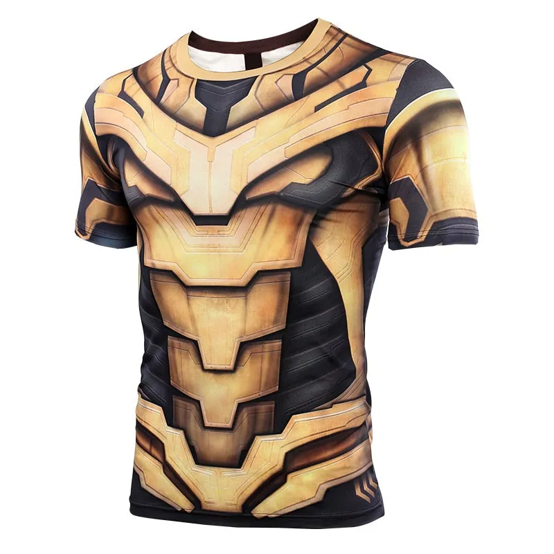 Avengers 4 Endgame THANOS Short Sleeve Compression Shirt for Men