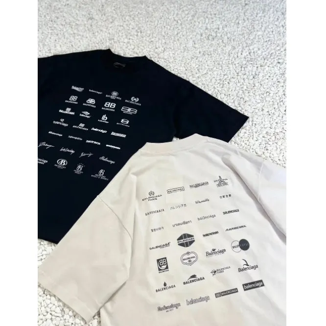 BA - Men 'Black' Balenciaga Logo Collection Printed Oversized T-Shirt BA797