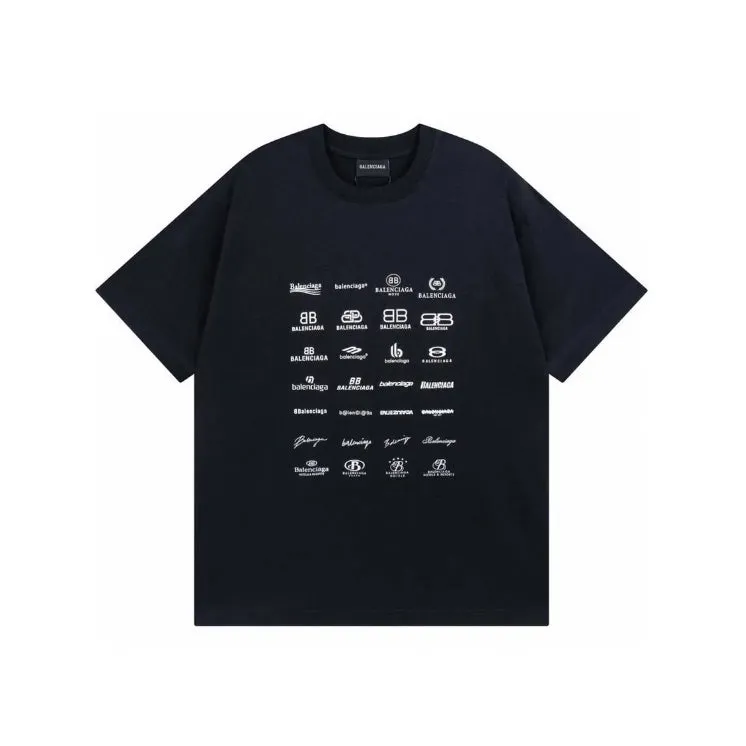 BA - Men 'Black' Balenciaga Logo Collection Printed Oversized T-Shirt BA797