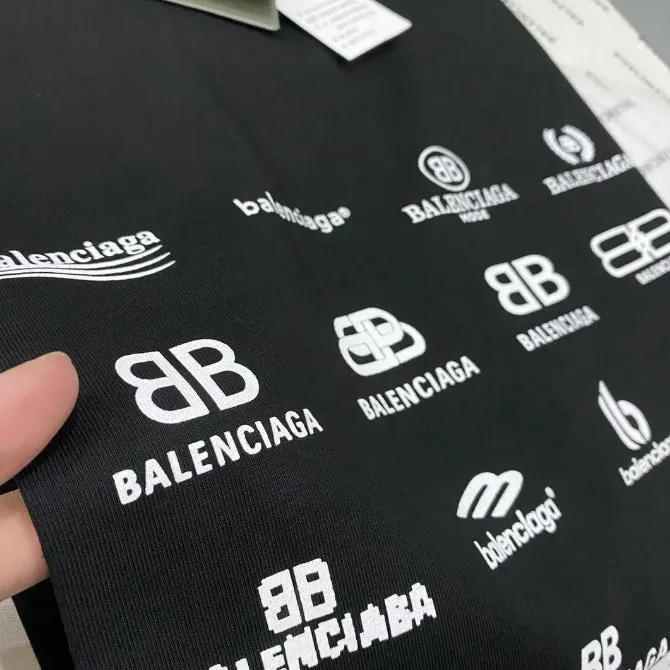 BA - Men 'Black' Balenciaga Logo Collection Printed Oversized T-Shirt BA797