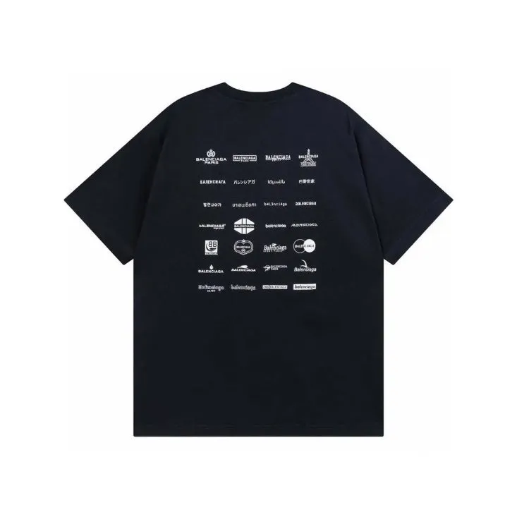 BA - Men 'Black' Balenciaga Logo Collection Printed Oversized T-Shirt BA797