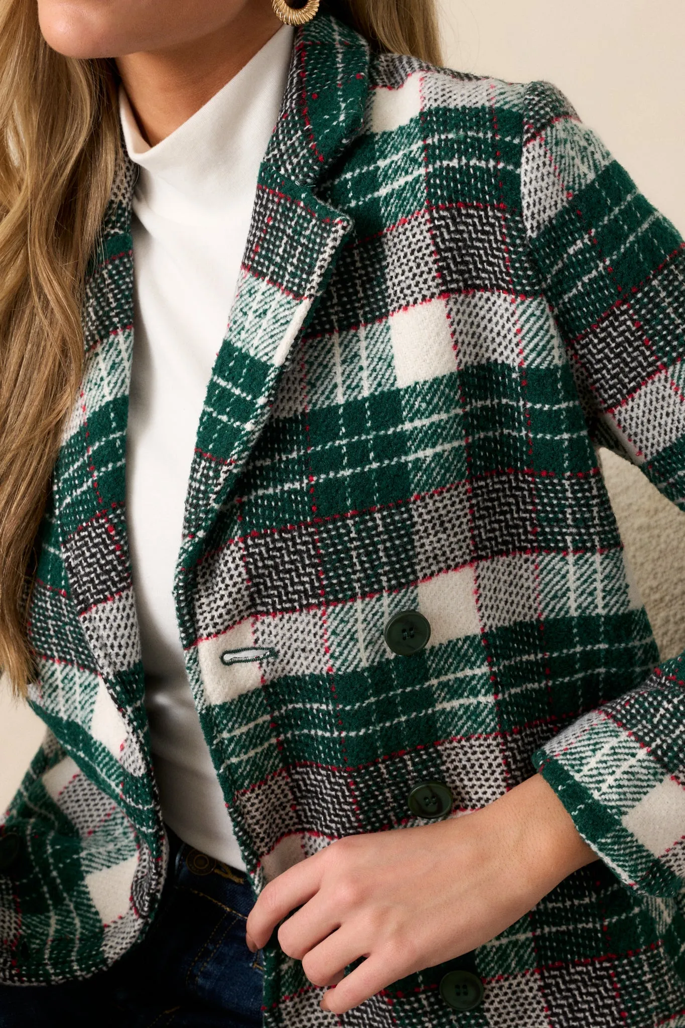 Beauty & Style Emerald Green Plaid Coat