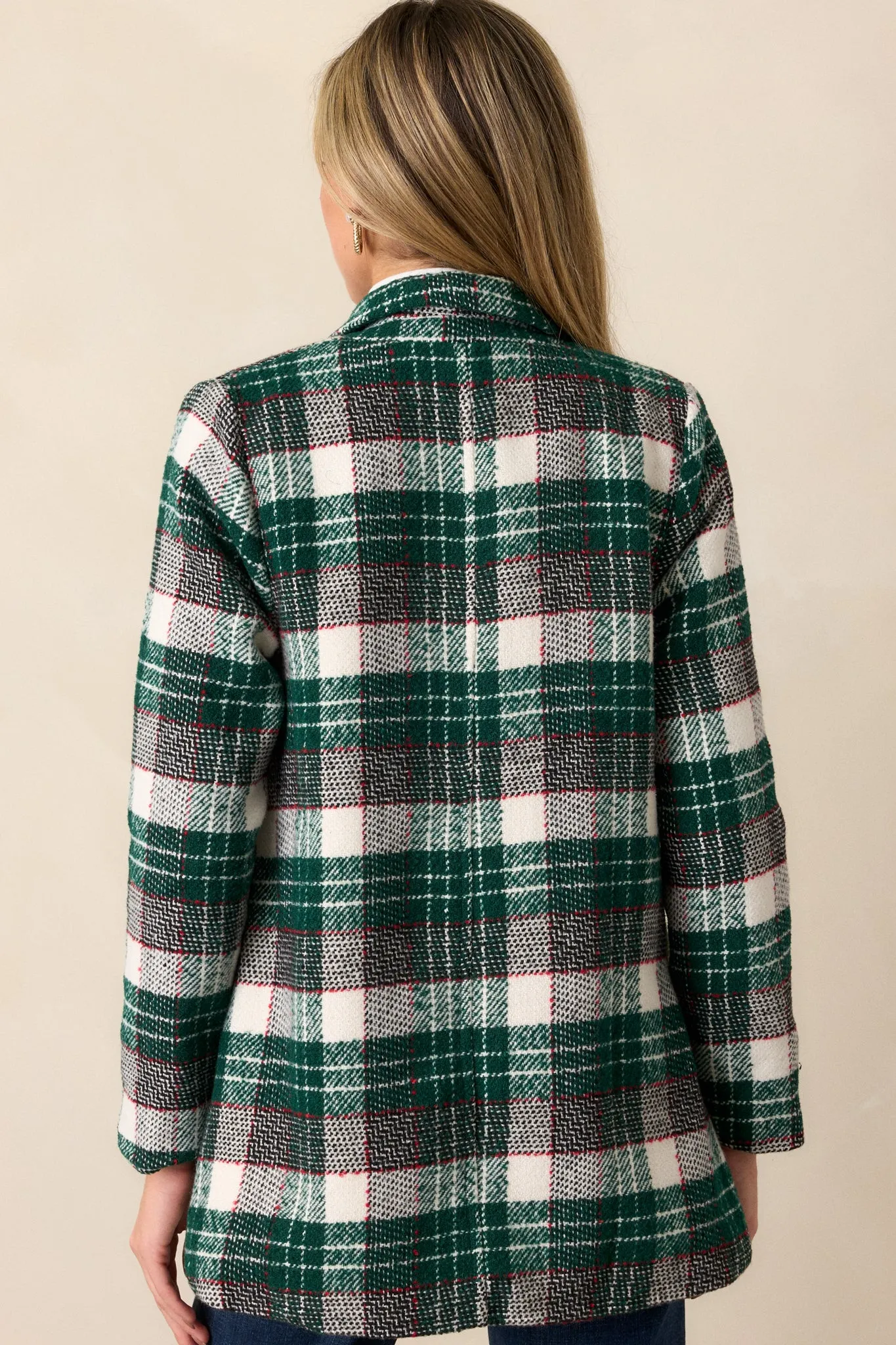 Beauty & Style Emerald Green Plaid Coat