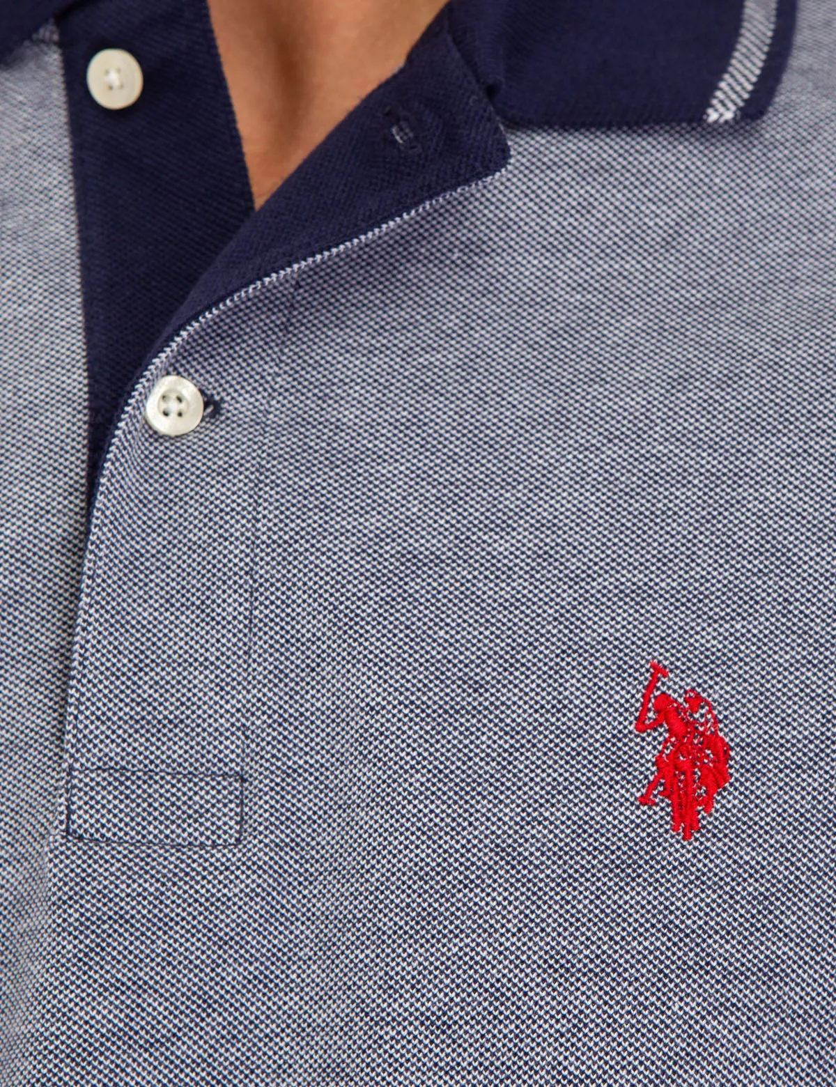 BIRDSEYE CONTRAST COLLAR POLO SHIRT