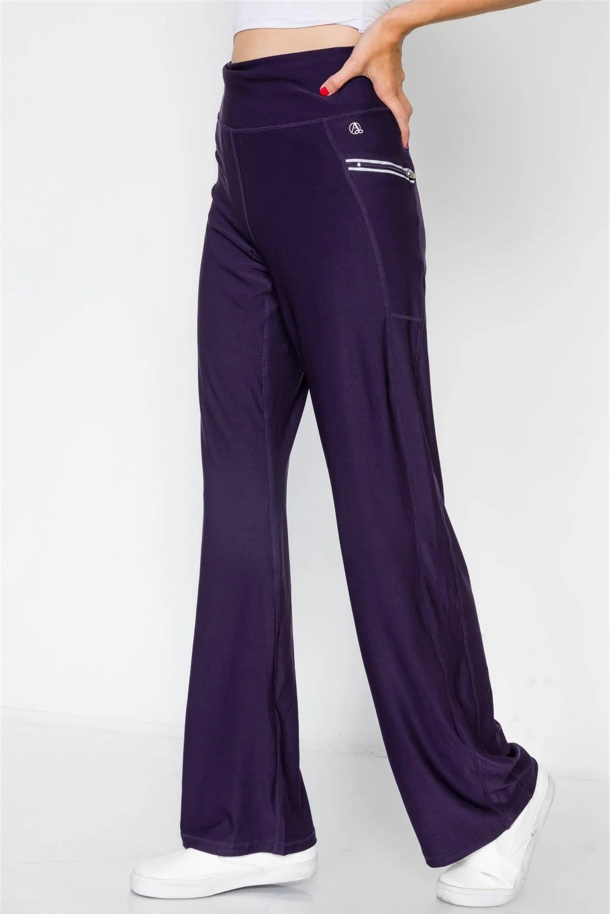 Black Berry Active Sporty Wide Leg Pants /1-2-2-1