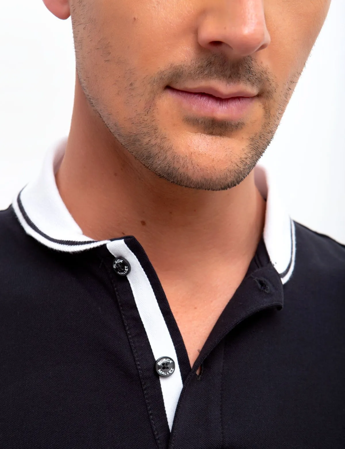 BLACK MALLET POLO SHIRT