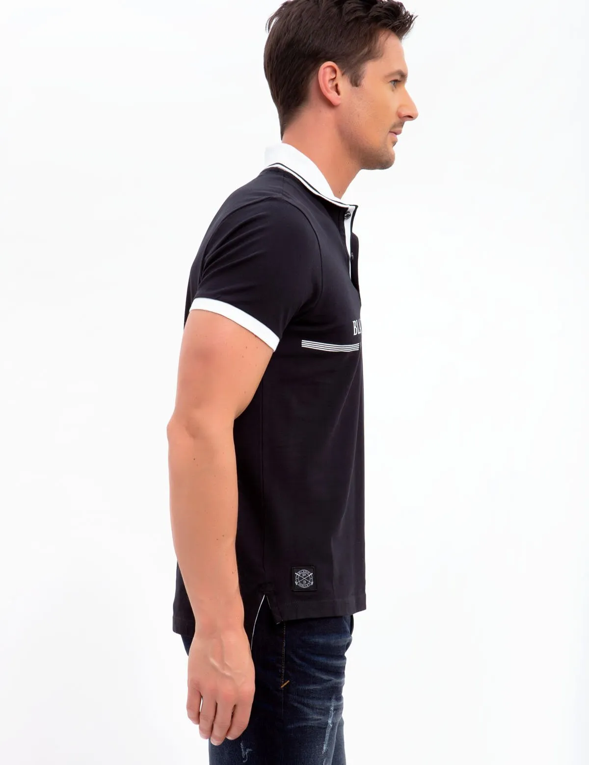 BLACK MALLET POLO SHIRT