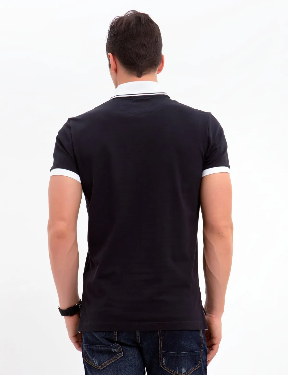 BLACK MALLET POLO SHIRT