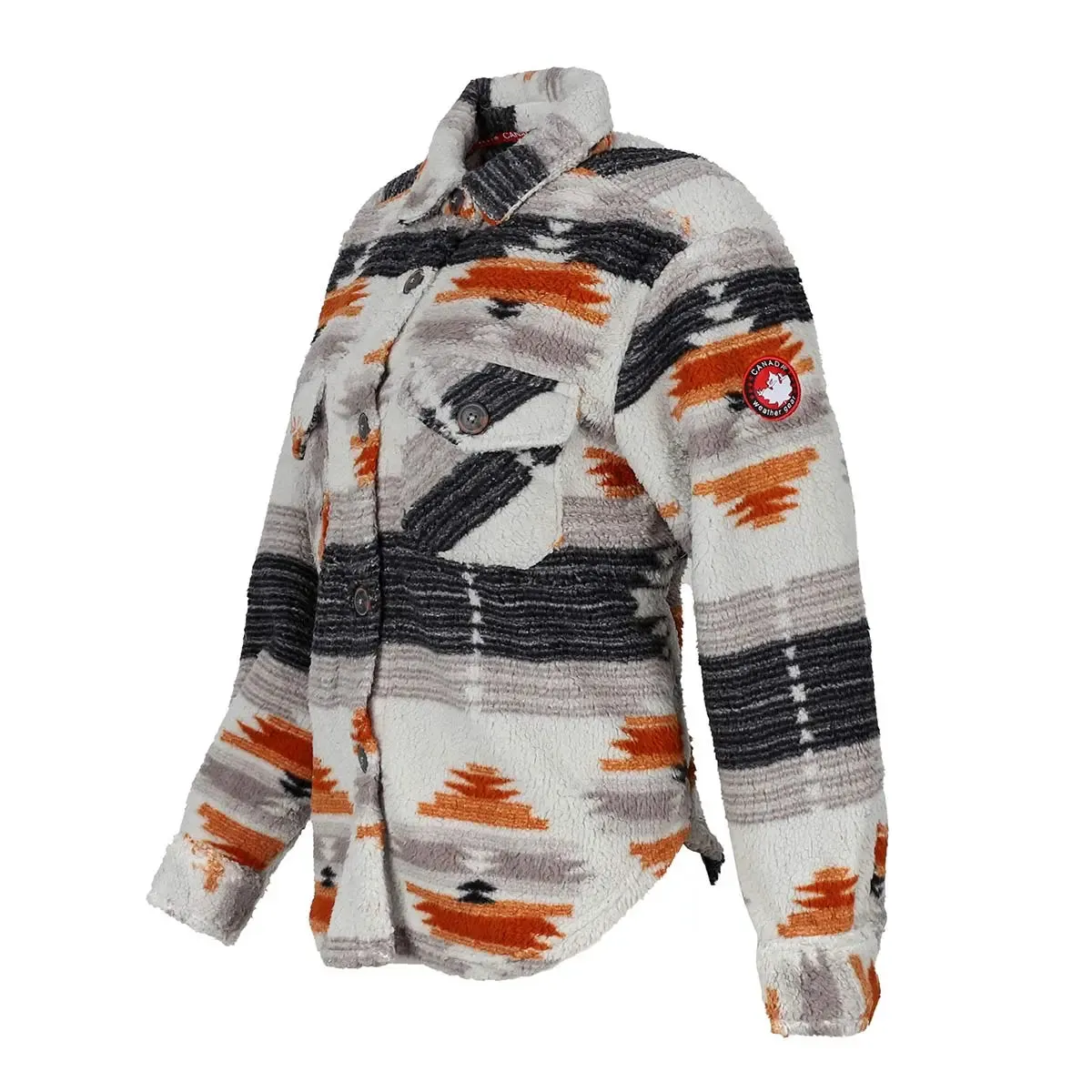 Canada Weather Gear Women's Aztec Printed Sherpa Shacket