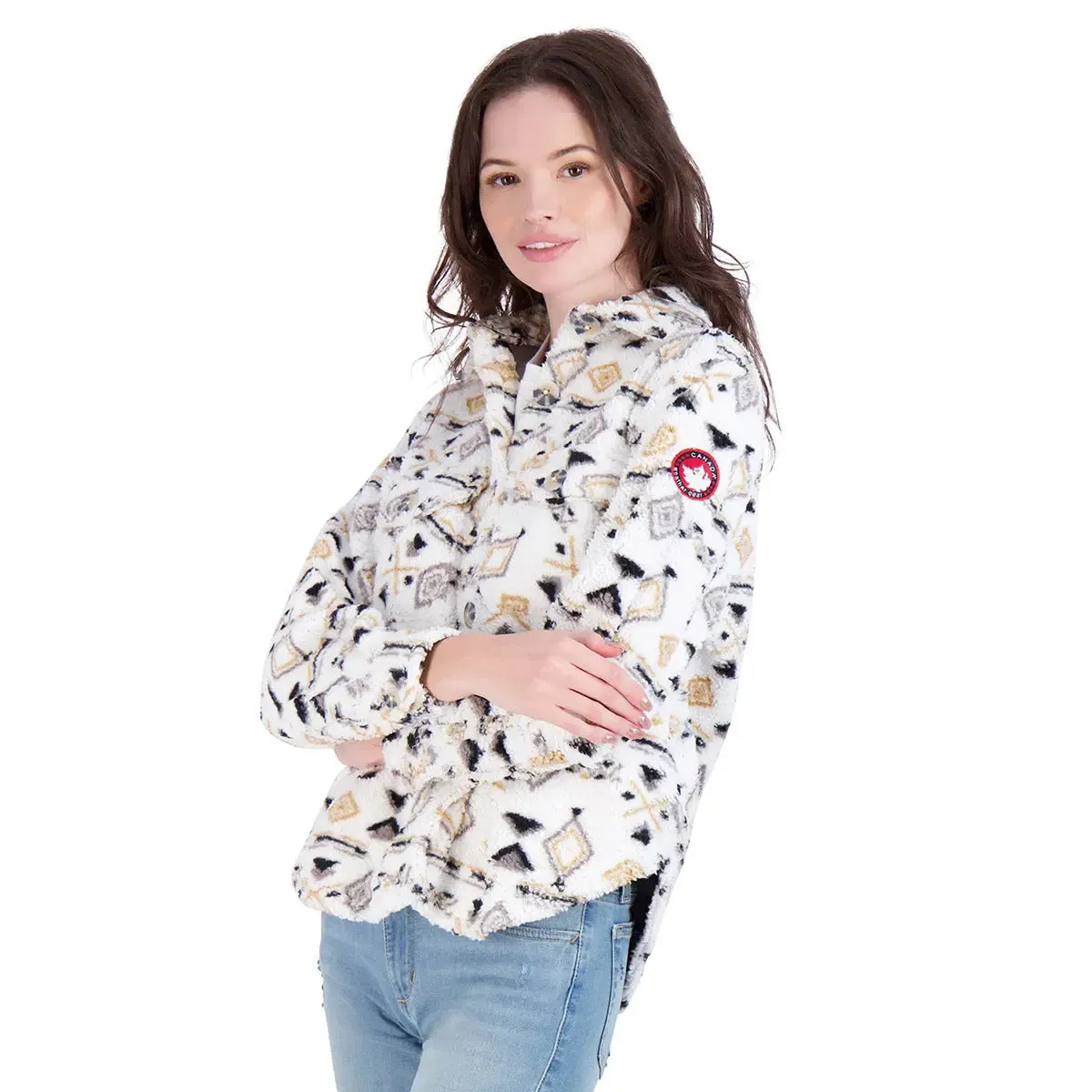 Canada Weather Gear Women's Aztec Printed Sherpa Shacket