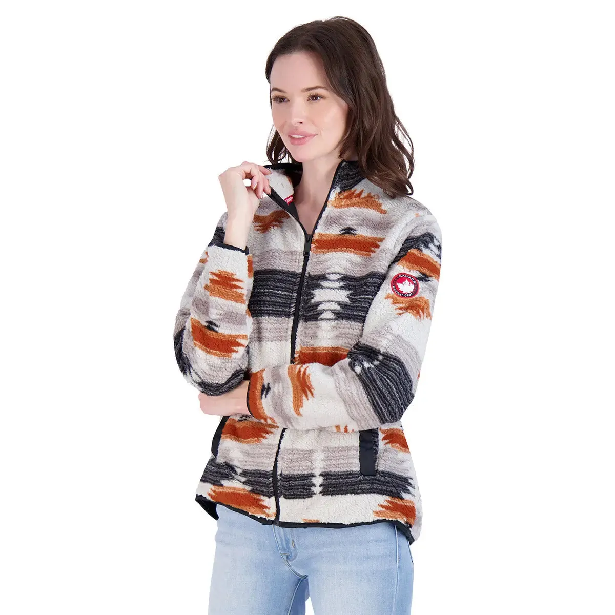 Canada Weather Gear Women's Full Zip Aztec Printed Sherpa