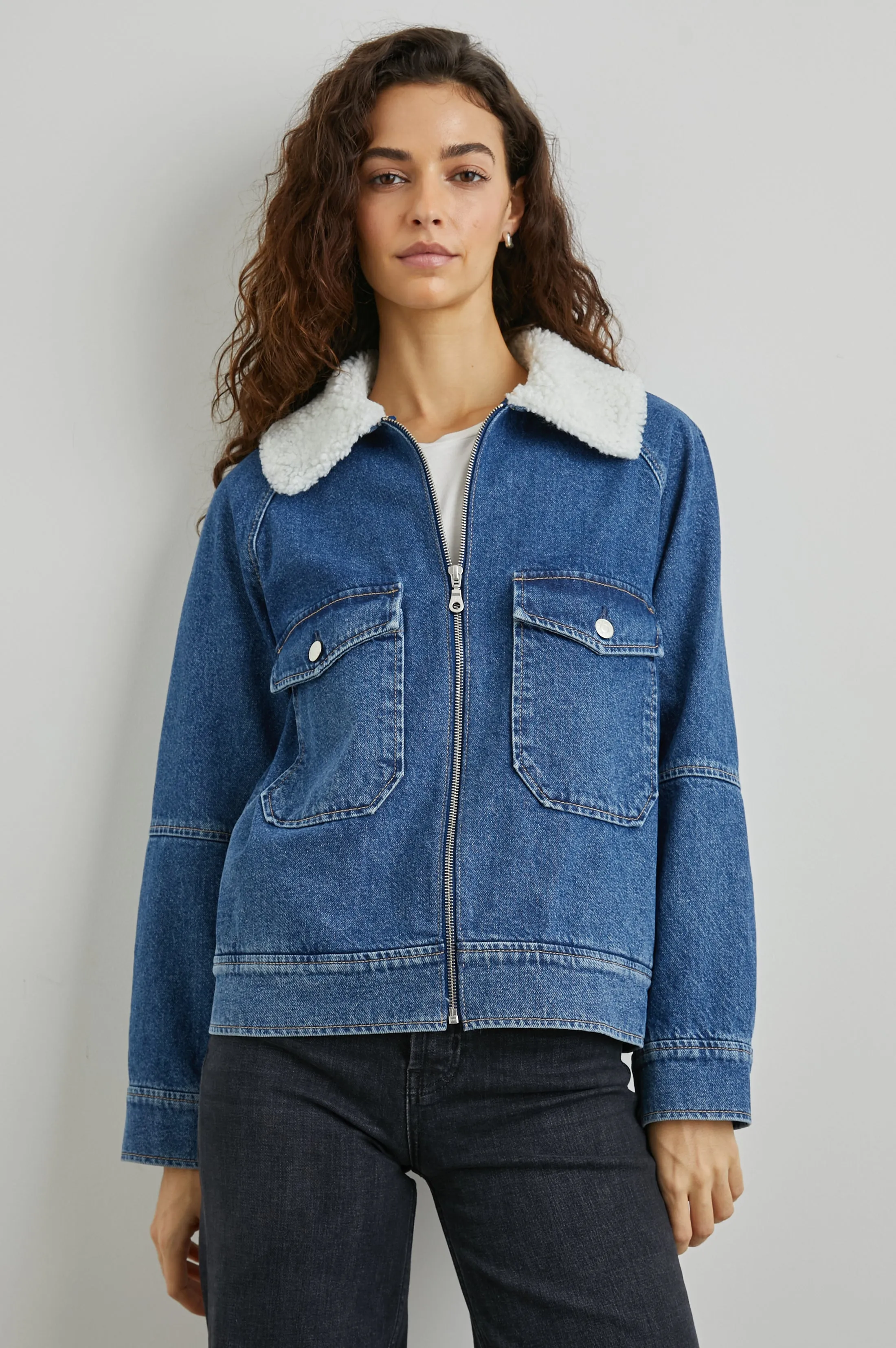 CHEYENNE JACKET - INDIGO SHERPA