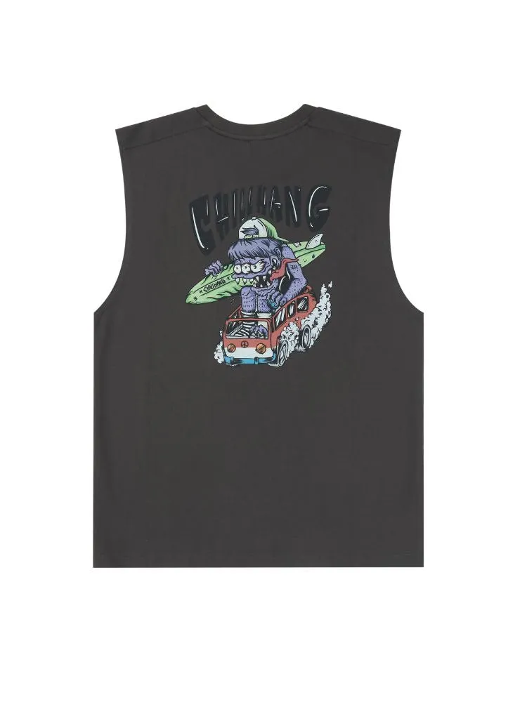 CHILLHANG Skateboard Print Tank Top - Unisex