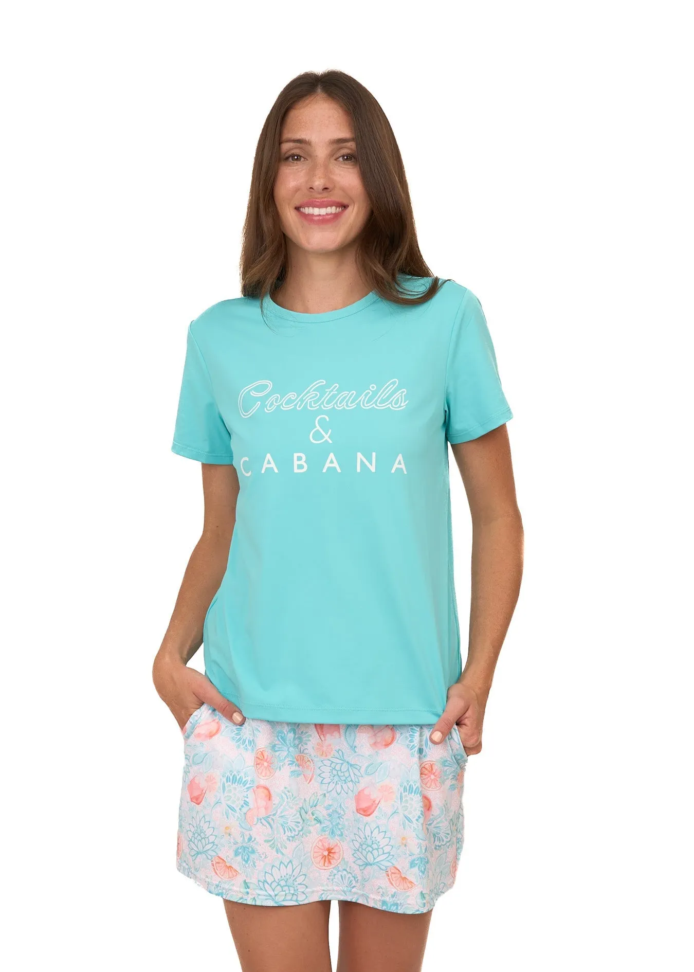 Cocktails & Cabana Short Sleeve Top