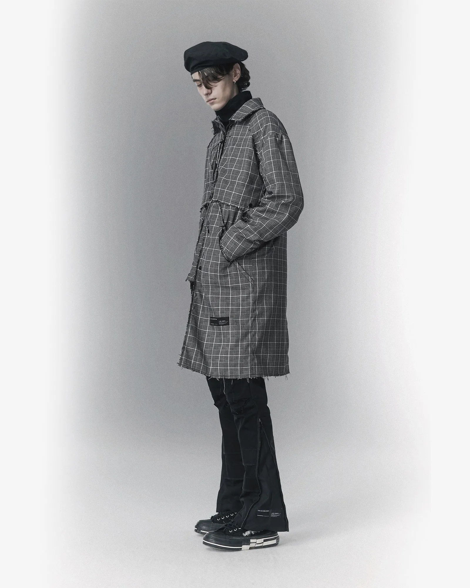 Combination Transforming Plaid Long Coat