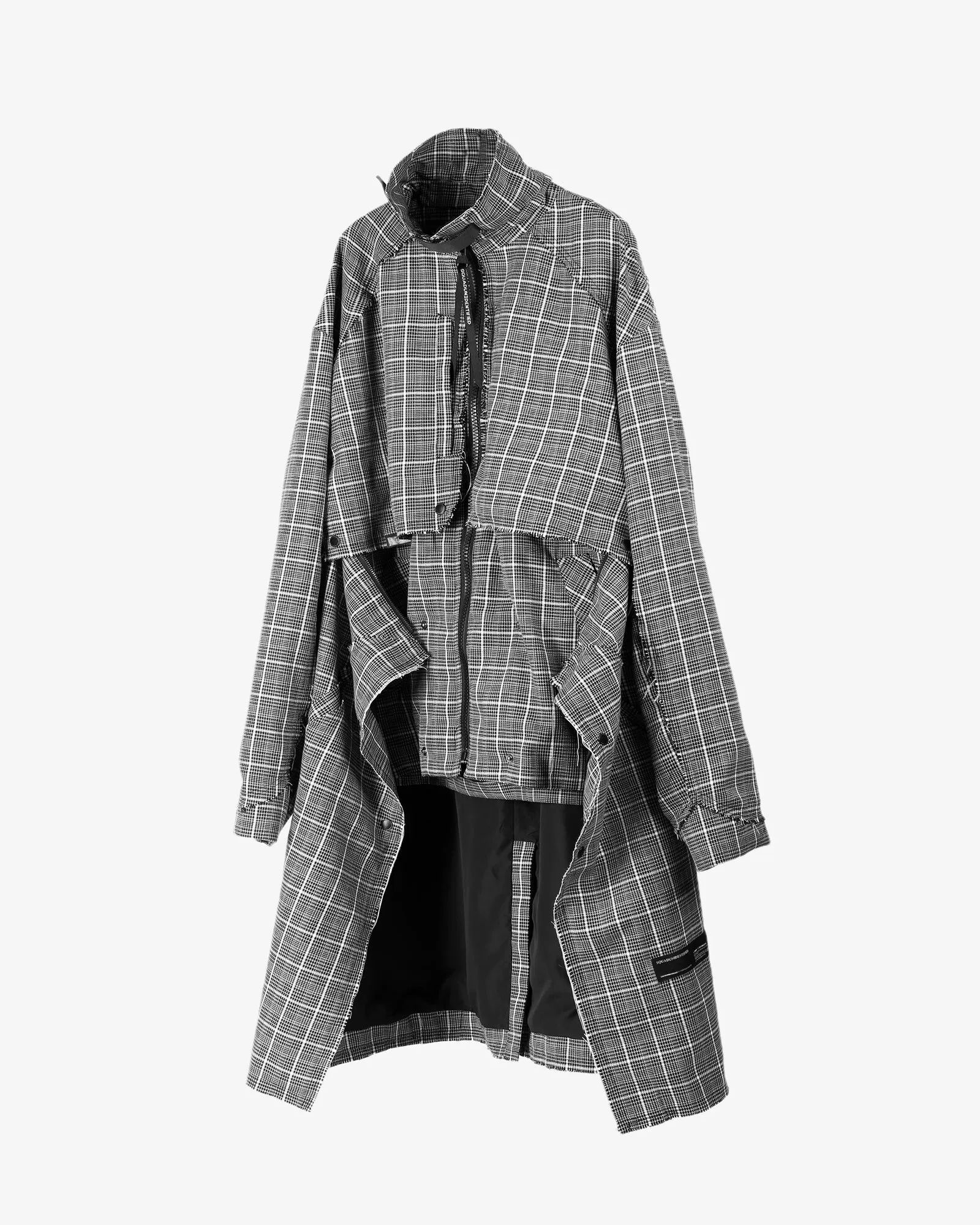 Combination Transforming Plaid Long Coat