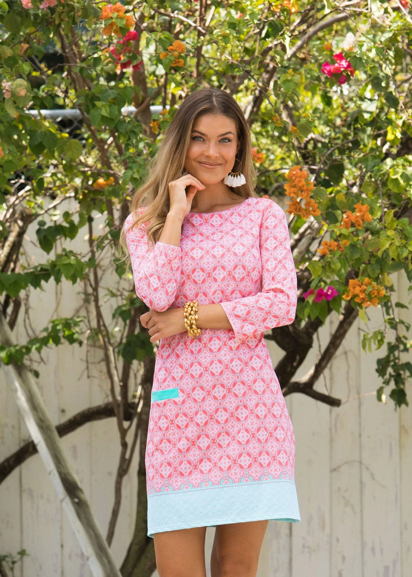 Coral Tides Cabana Shift Dress