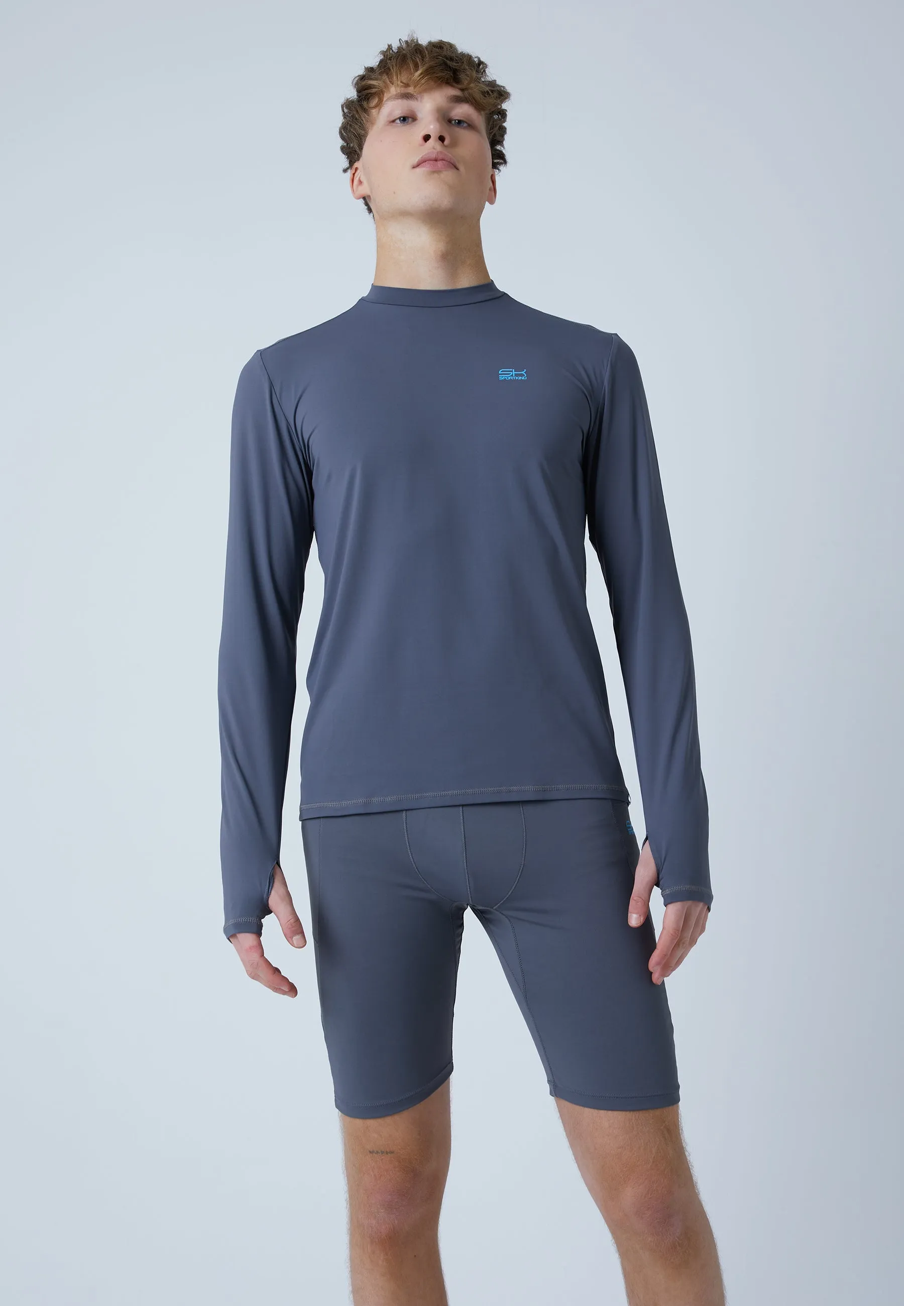 Functional Tennis Longsleeve Shirt High-Neck, grey