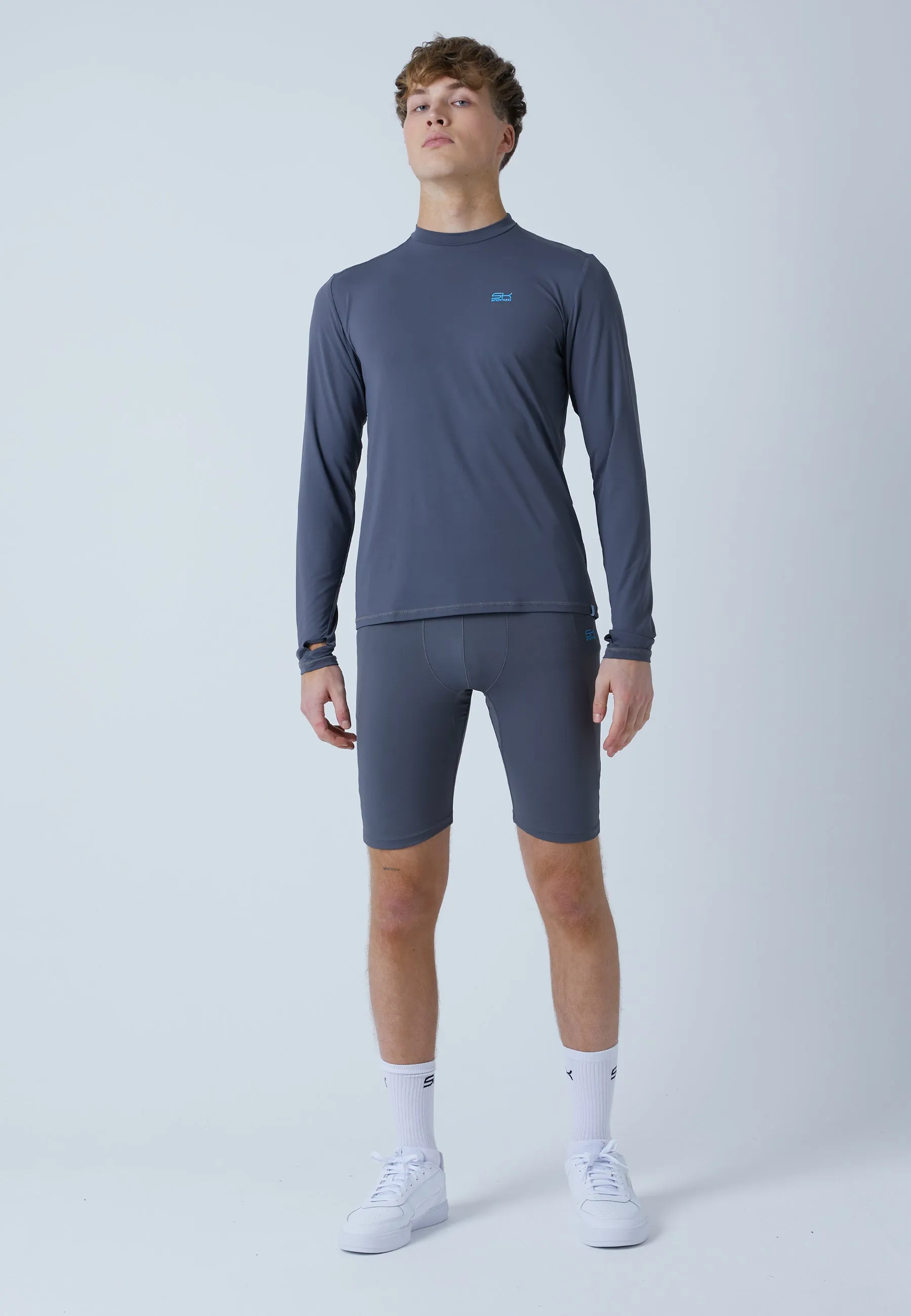 Functional Tennis Longsleeve Shirt High-Neck, grey