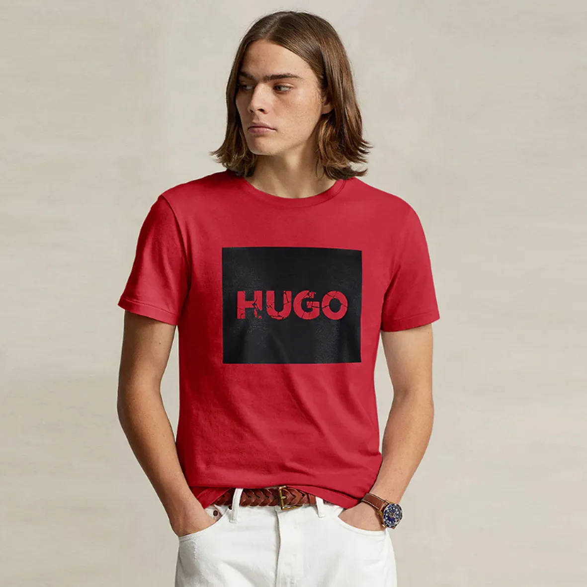 HU - Men 'Red' Hugo Printed Logo T-Shirt HU870