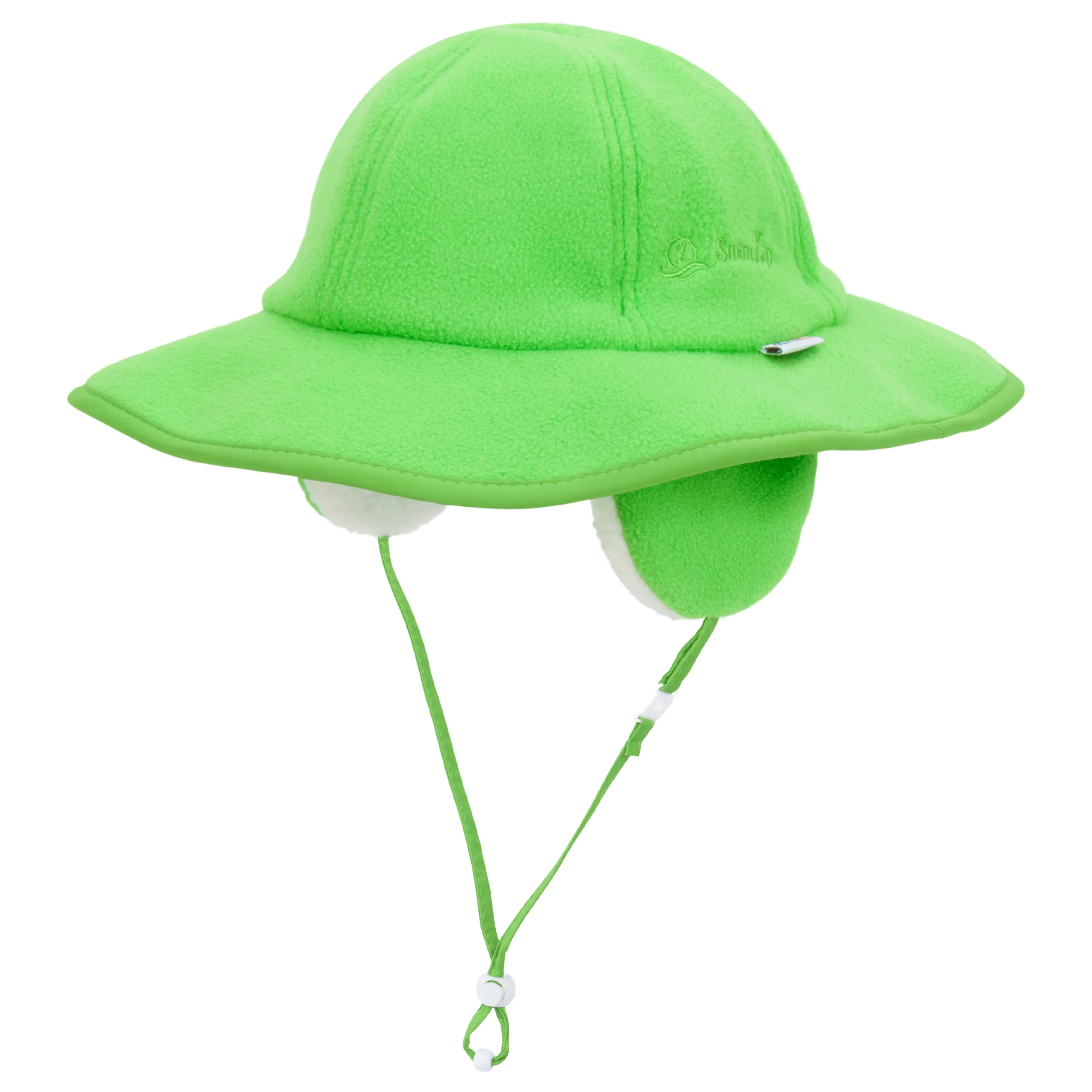 Kids Tundra Ear Flap Fleece Winter Wide Brim Sun Hat - Evergreen