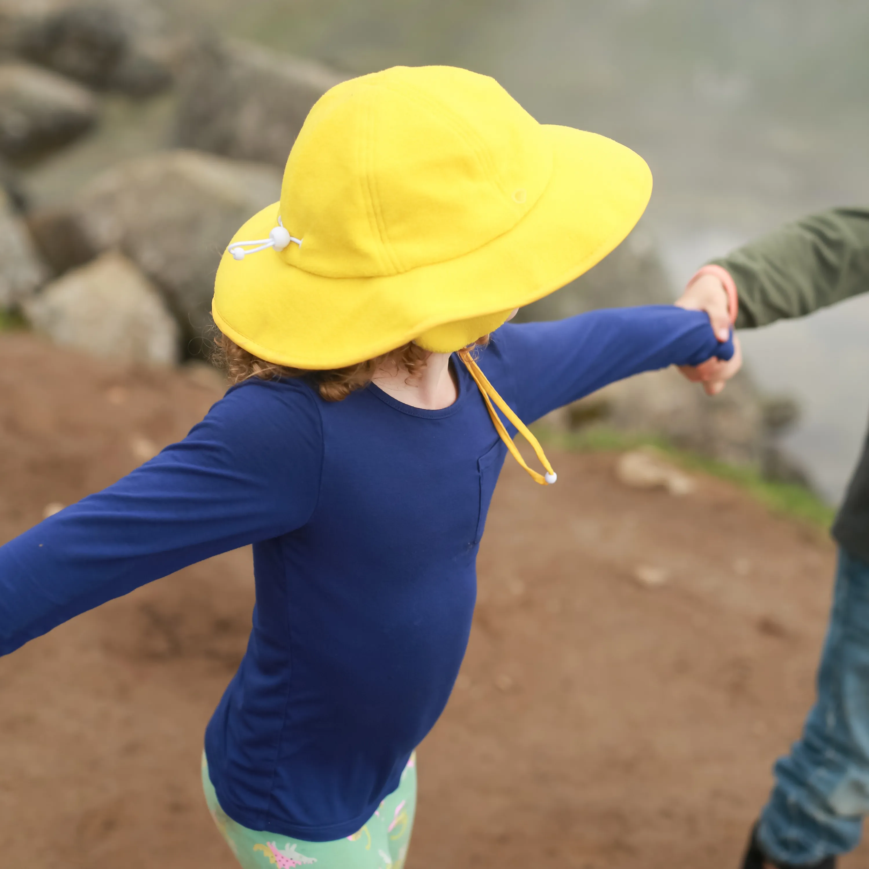 Kids Tundra Ear Flap Fleece Winter Wide Brim Sun Hat - Radiant Yellow