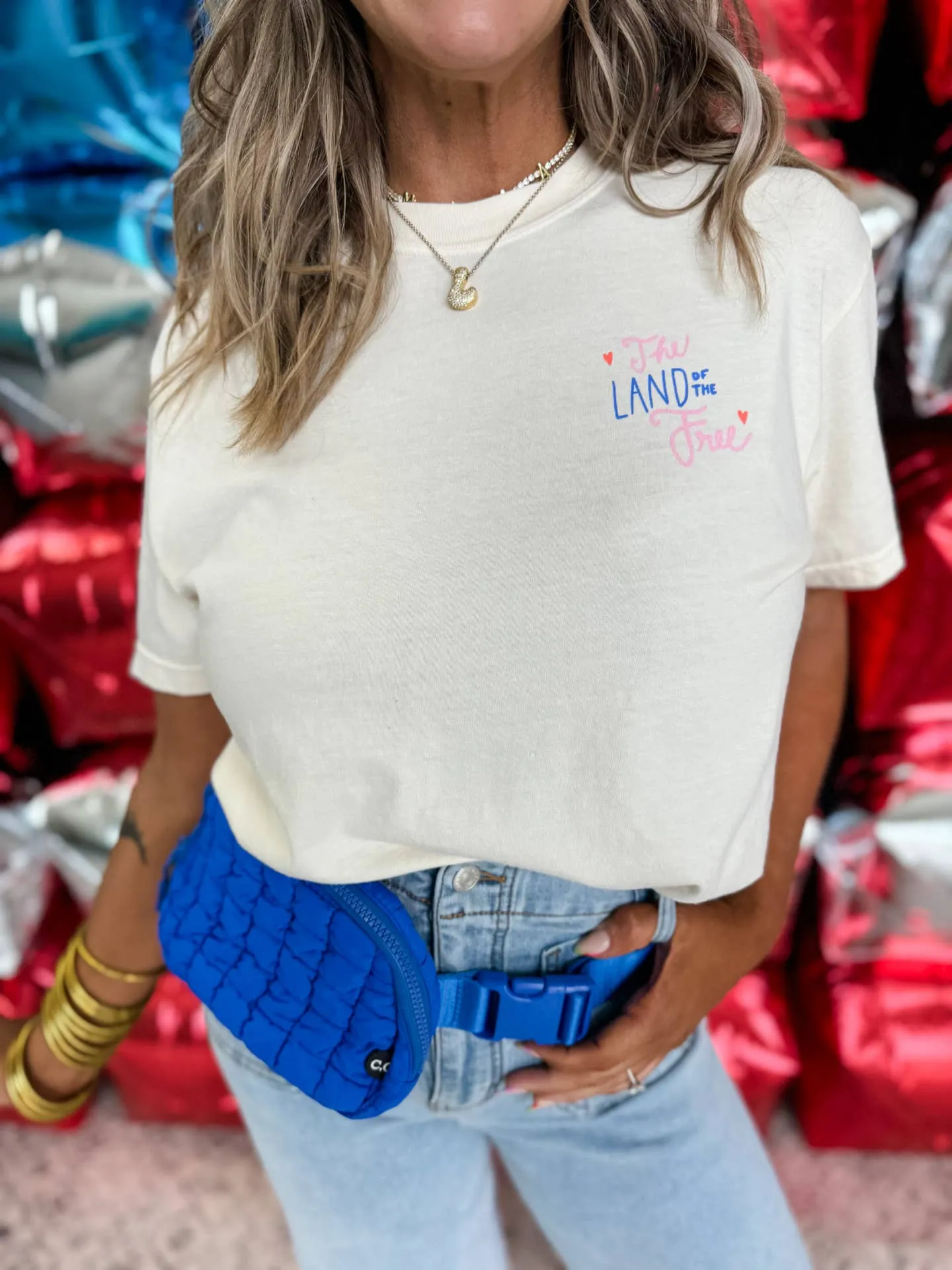 Land of the Free Doodle Graphic Tee