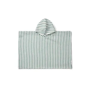 Liewood Paco Poncho Y/D Stripe - Peppermint/White