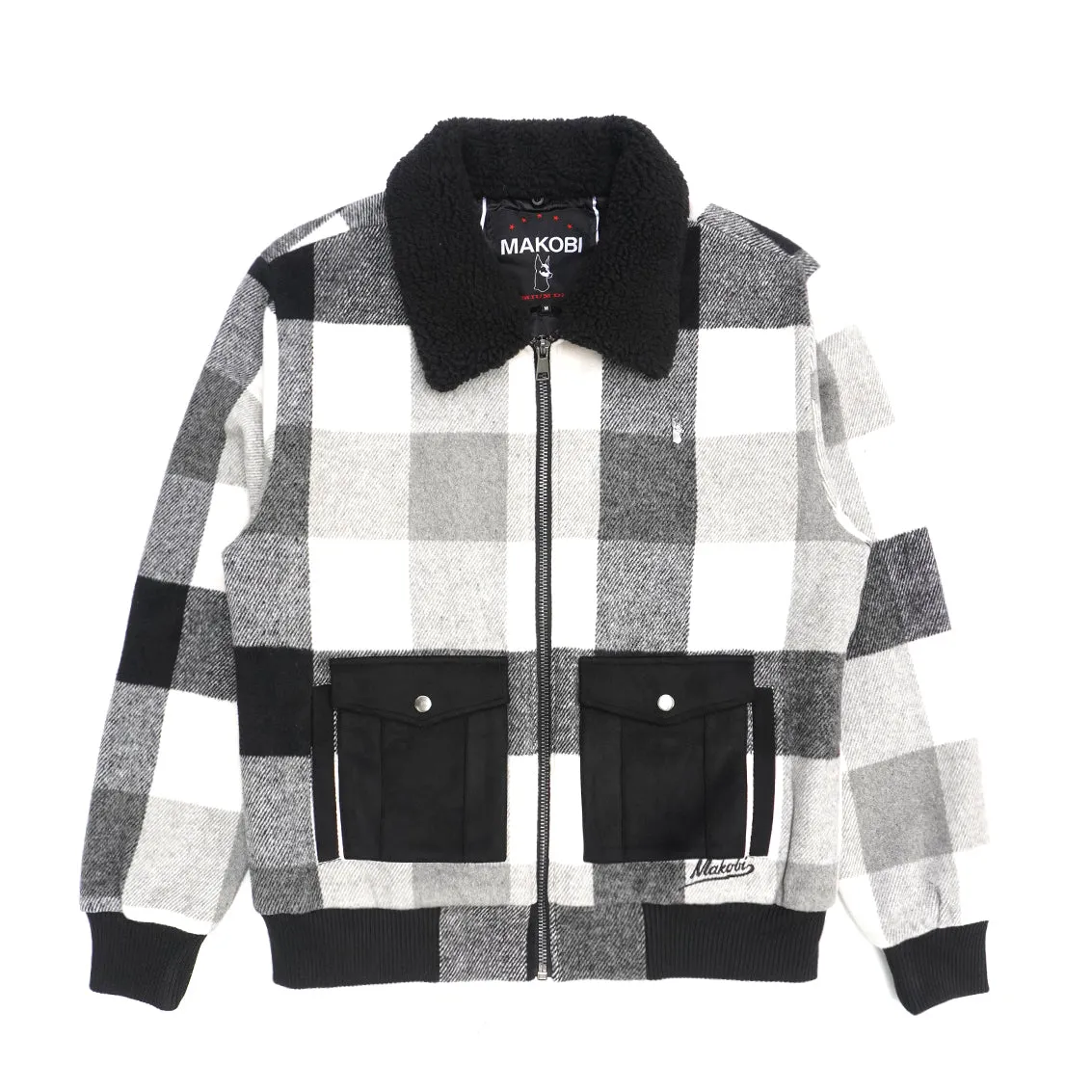 M1015 Dario Wool Plaid Jacket - Black