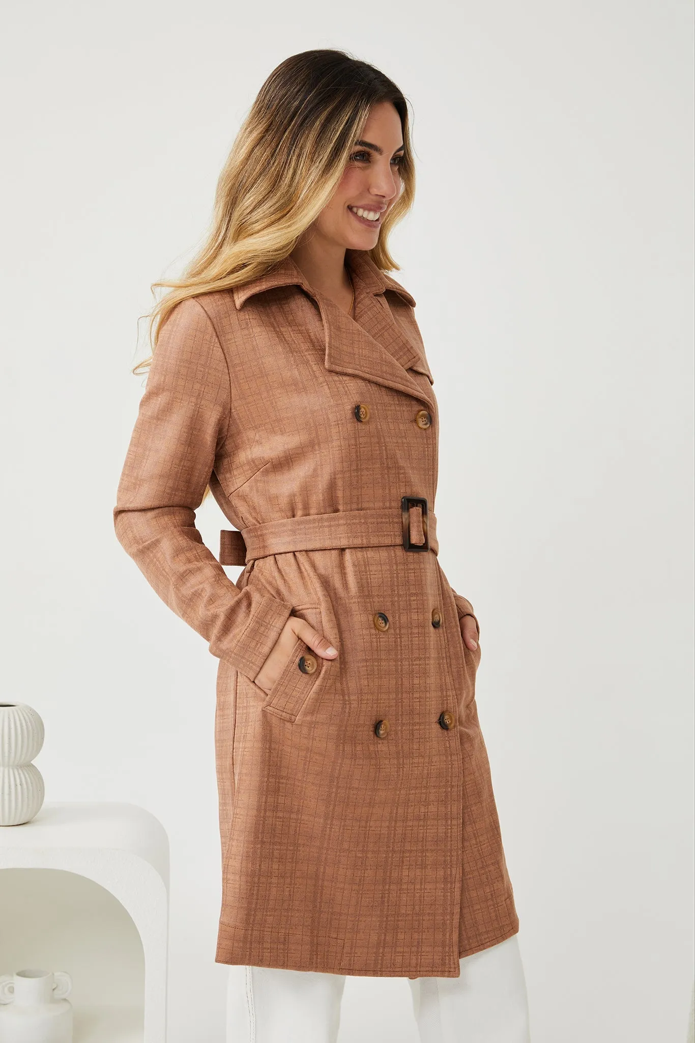 Madox Coat - Camel Print